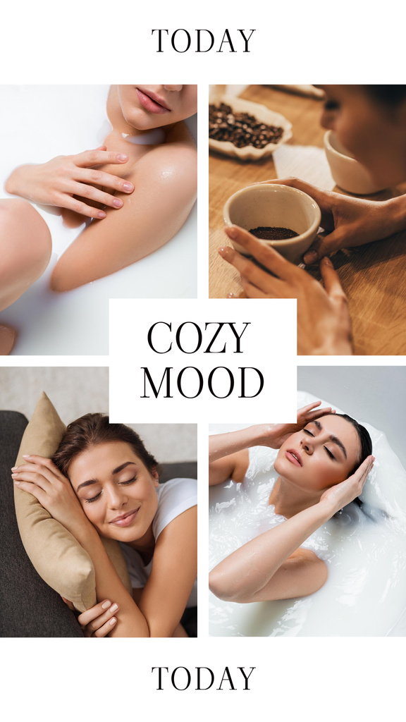 Young Woman in Cozy Mood Instagram Story – шаблон для дизайну