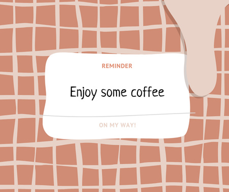 Coffee offer on checked pattern Facebook Design Template