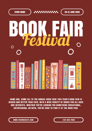 Plantilla de diseño de Book Fair Festival Announcement Poster 