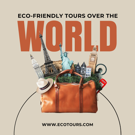 Eco-friendly World Travel Tours Offer Instagram Design Template