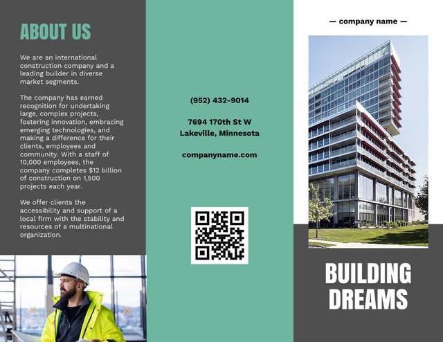 Services Ad with New Modern Building Brochure 8.5x11in – шаблон для дизайну
