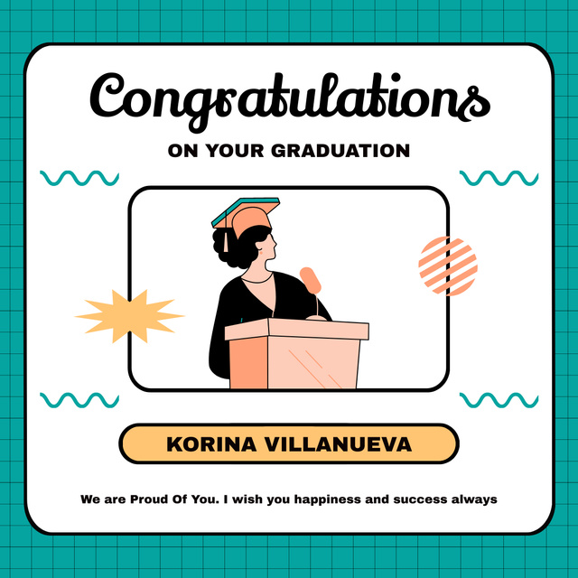 Modèle de visuel Congratulation on Your Graduation on Blue - LinkedIn post