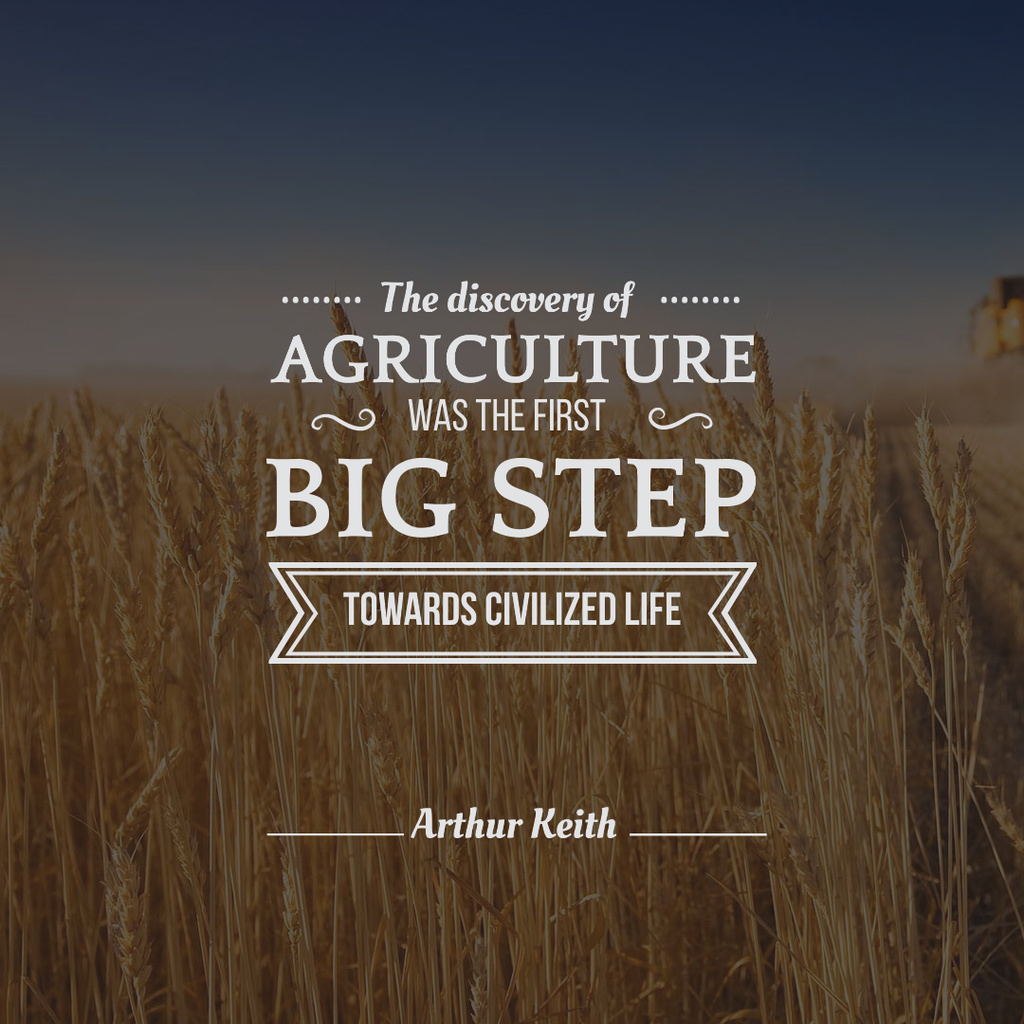 Plantilla de diseño de Agricultural Quote with Wheat Field Instagram 