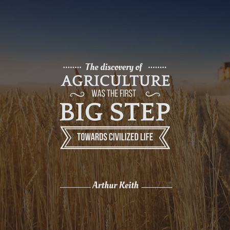 Designvorlage Landwirtschaftliches Zitat mit Weizenfeld für Instagram