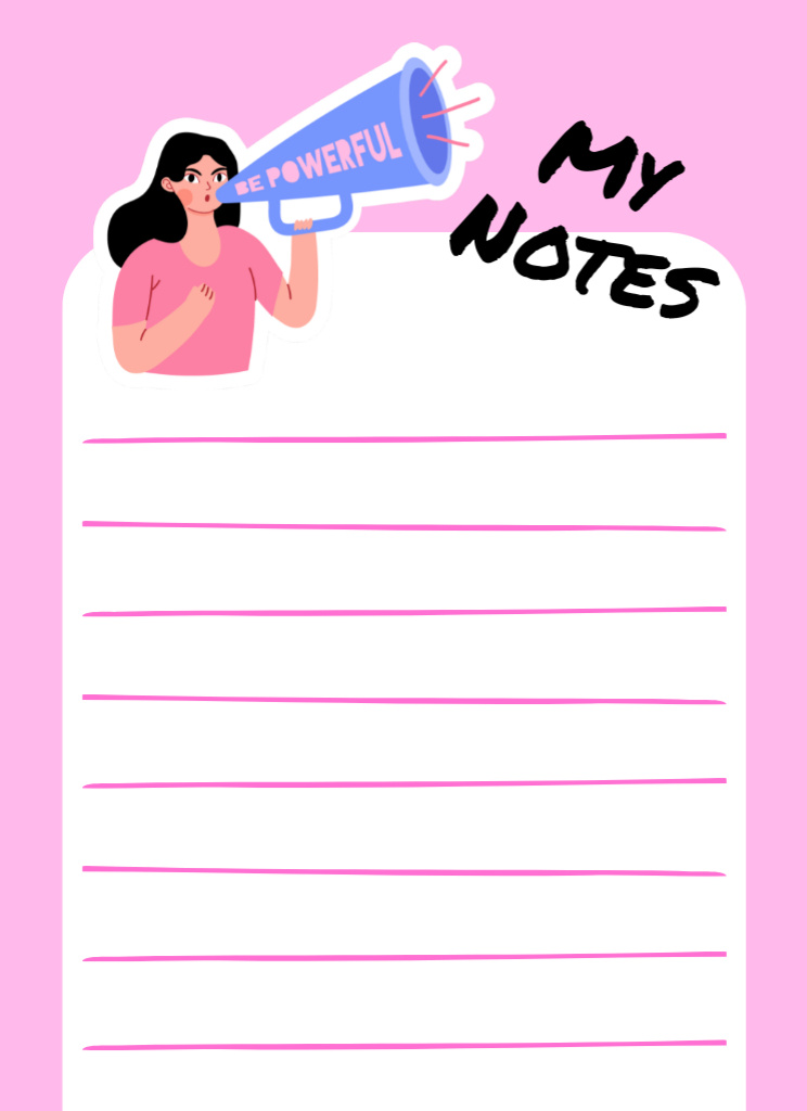 Daily Notes for Woman Power Motivation Notepad 4x5.5in Šablona návrhu