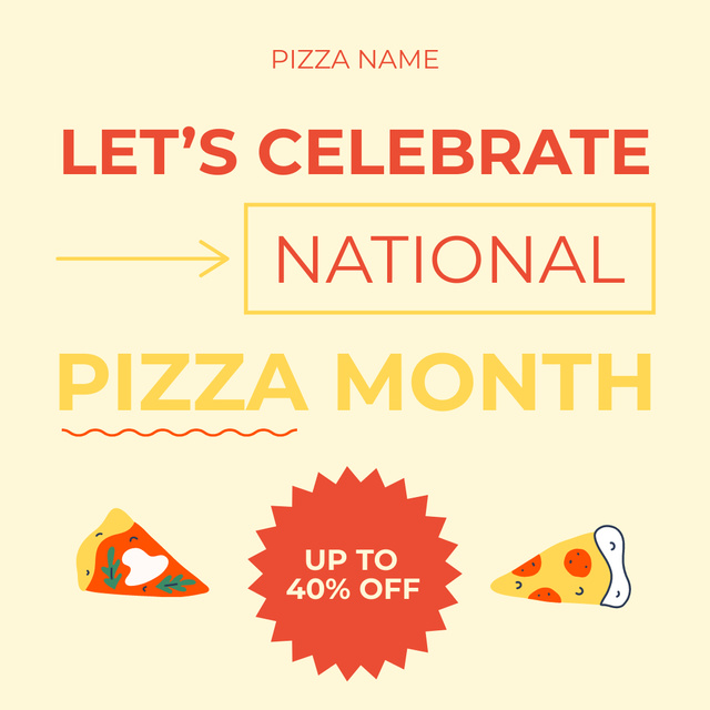 Let’s Celebrate National Pizza Month Animated Post tervezősablon