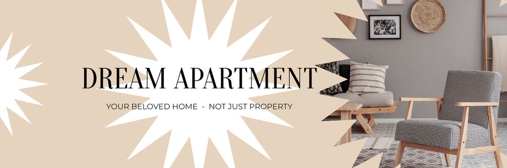 Platilla de diseño Real Estate agency ad with Dream Apartments Twitter