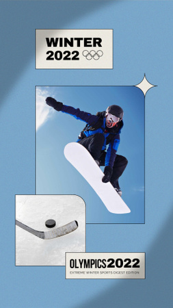 Winter Olympics Announcement Instagram Story Design Template