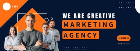 People of Creative Marketing Agency Facebook cover Design Template