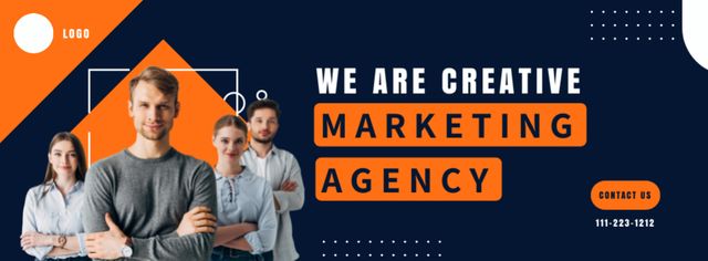 People of Creative Marketing Agency Facebook coverデザインテンプレート