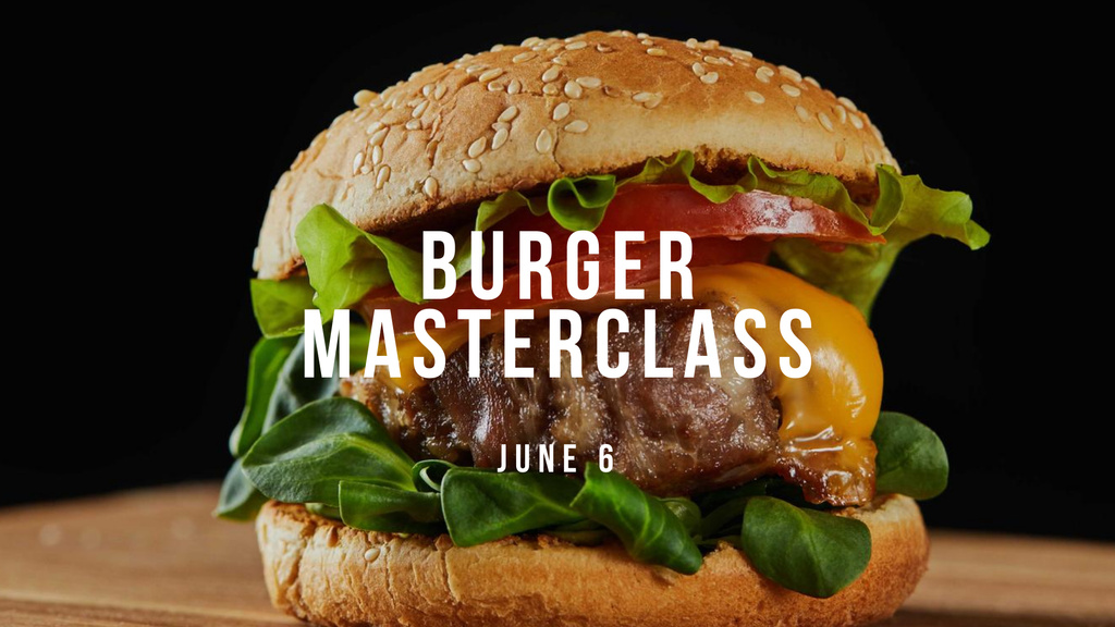 Cooking Masterclass with Tasty Burger FB event cover Design Template