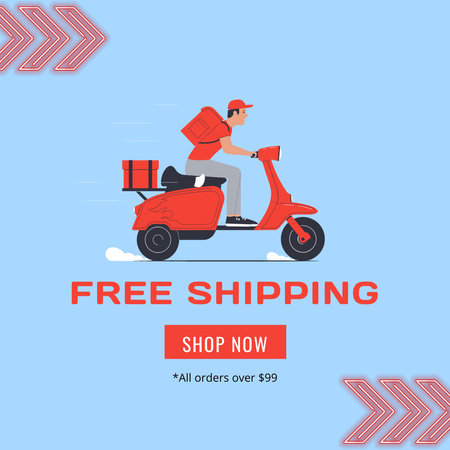 Platilla de diseño Free Shipping Offer with Courier  Instagram