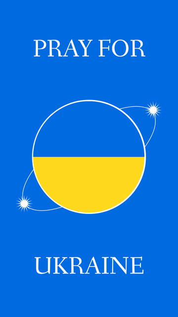 Pray for Ukraine Phrase on Blue Instagram Story – шаблон для дизайна