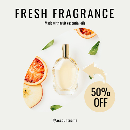 新しい柑橘系の香りの広告 Instagramデザインテンプレート