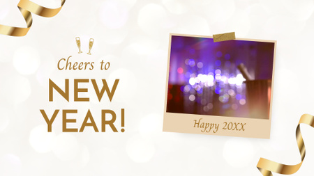 Cheerful New Year Greetings With Champagne Full HD video Design Template
