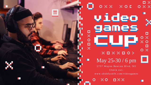 Modèle de visuel People Playing Video Game at championship - FB event cover