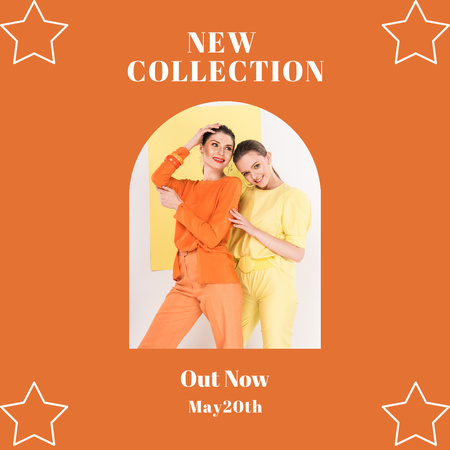 Fashion Collection Ad with Stylish Women Instagram Design Template