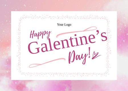Galentine's Day Holiday Greeting in Bright Pink Frame Postcard 5x7in tervezősablon