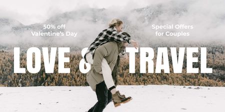Valentine's Day Holiday Travel Offer Twitter Design Template