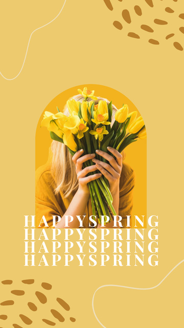Beautiful Yellow Daffodils Instagram Story Šablona návrhu