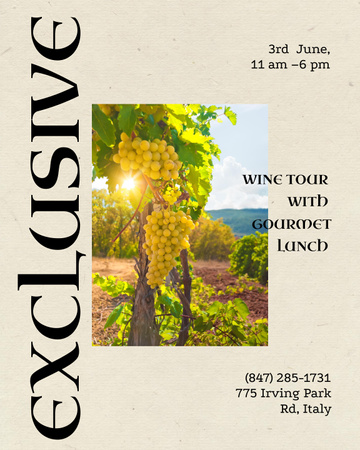Wine Tasting Announcement on sunny Farm Poster 16x20in Design Template