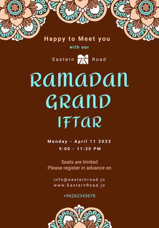 Beautiful Ramadan Greeting Card Poster 28x40in Design Template