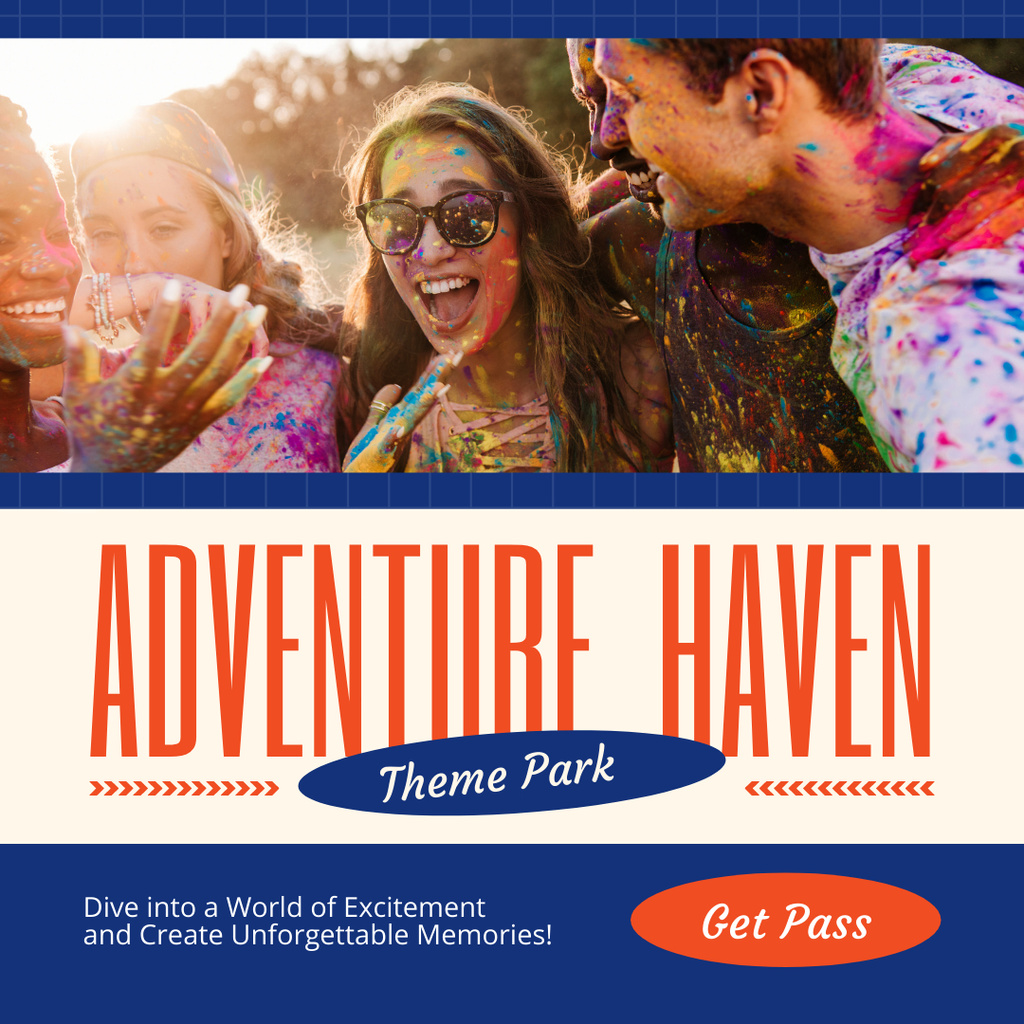 Captivating Fun In Adventure Theme Park Instagram Modelo de Design