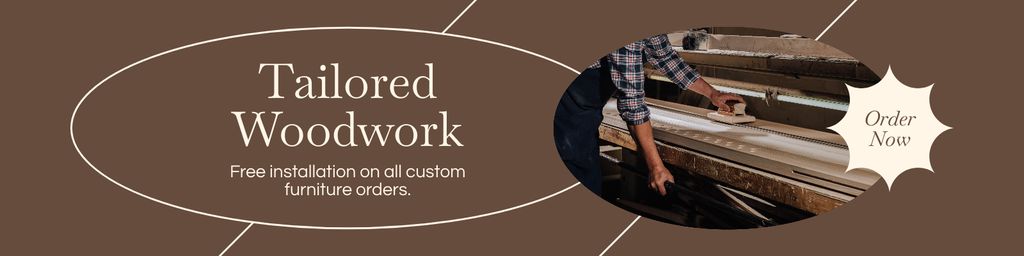 Tailored Woodwork Services Ad Twitterデザインテンプレート