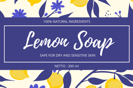 Platilla de diseño Natural Lemon Soap Label