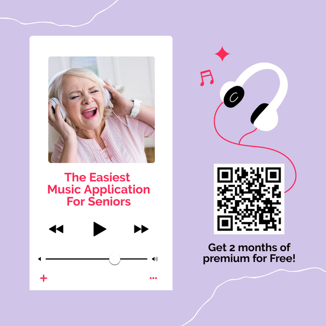 Easiest Music Mobile App For Seniors Offer Instagram Modelo de Design