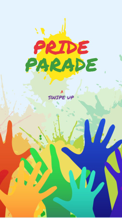 LGBT pride crowd hands Instagram Story Design Template