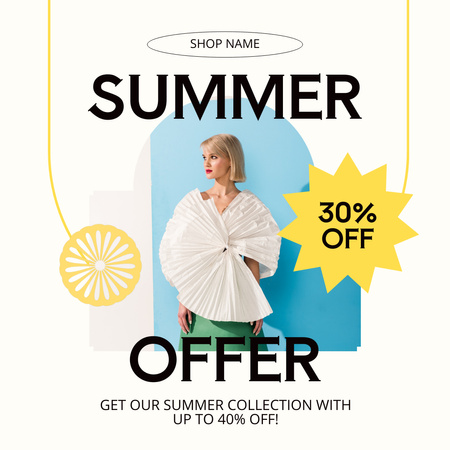 Summer Offer of Fancy Clothes Animated Post Design Template