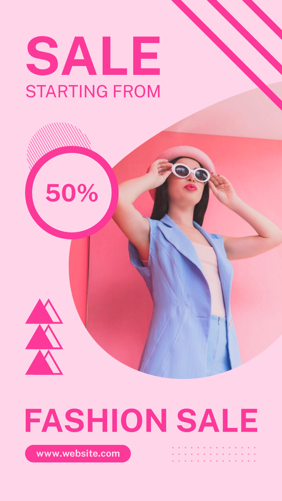 Big Summer Sale of Elegant Pink Collection Instagram Story Modelo de Design