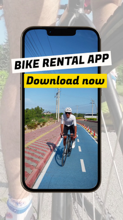 Designvorlage Tolle Fahrradverleih-App mit Rabatten für TikTok Video
