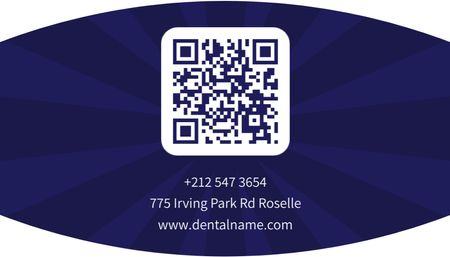 Plantilla de diseño de Anuncio minimalista de servicios de clínica dental con ilustración de dientes Business Card US 