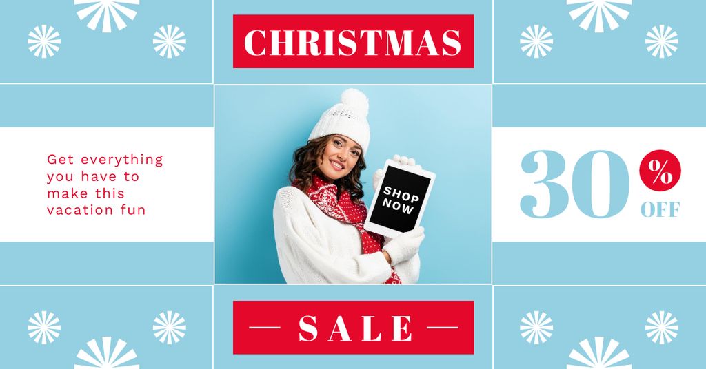 Modèle de visuel Christmas Offer of Electronics Blue - Facebook AD