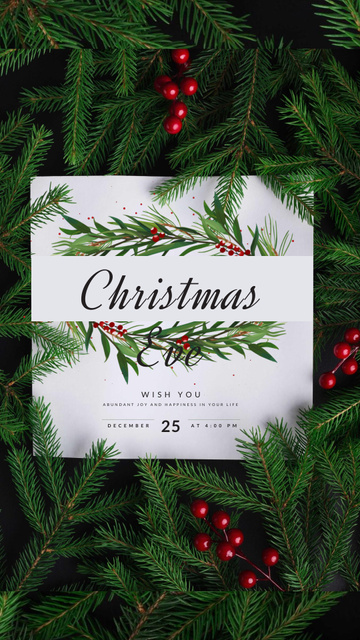 Christmas Greeting with Fir Tree Instagram Video Story Design Template