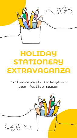 Platilla de diseño Exclusive Holiday Deals On Stationery Instagram Story