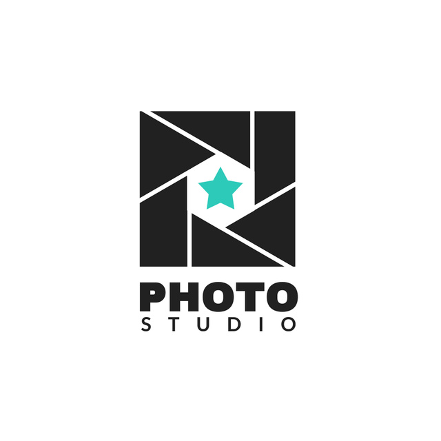 Emblem of Photo Studio with Star Logo Šablona návrhu