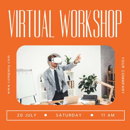 Virtual Workshop Announcement Instagram AD Design Template