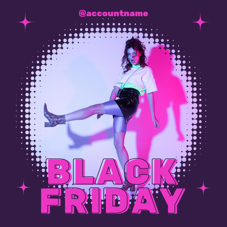Black Friday With Woman Instagram Design Template