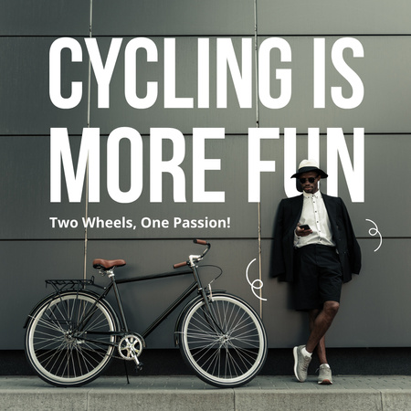 レンタル自転車または販売自転車 Instagramデザインテンプレート