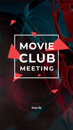 reunião do clube de cinema anúncio Instagram Story Modelo de Design