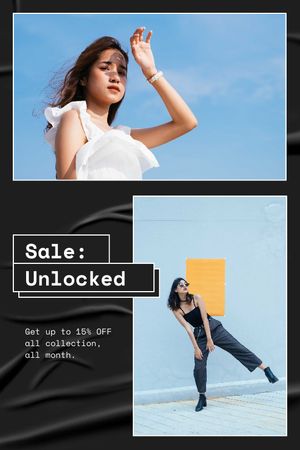 Fashion Sale with Young Woman Tumblr Design Template