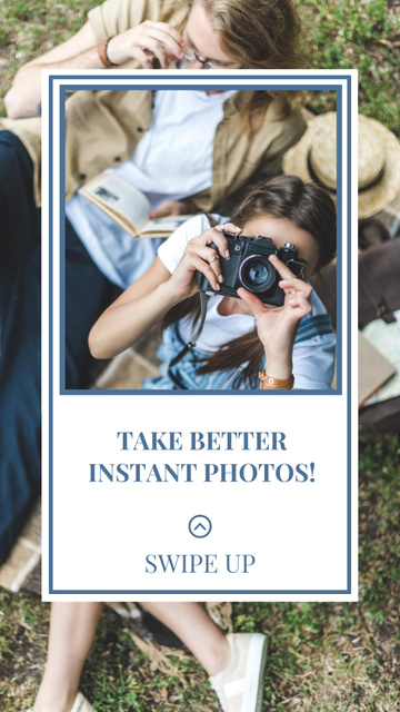 Taking Batter Instant Photos Tips Instagram Story – шаблон для дизайну