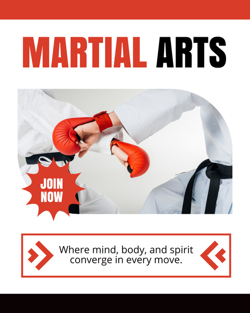 Plantilla de diseño de Join Complete Martial Arts Training Instagram Post Vertical 