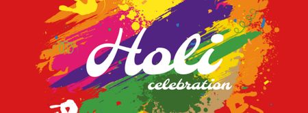 Designvorlage holi-festival-ankündigung mit heller farbe für Facebook cover
