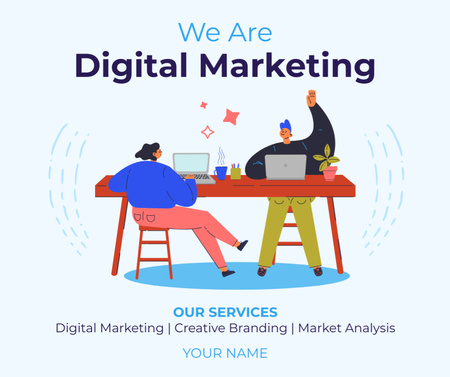 Platilla de diseño Digital Marketing Agency Services Ad Facebook