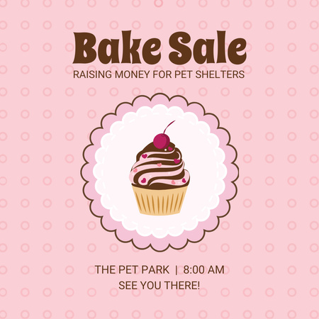 Platilla de diseño Bake Sale Announcement with Delicious Cupcake Instagram