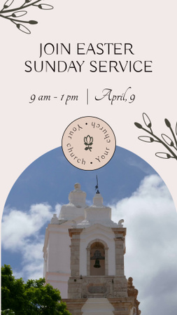Announce Of Sunday Worship At Easter Instagram Video Story Design Template